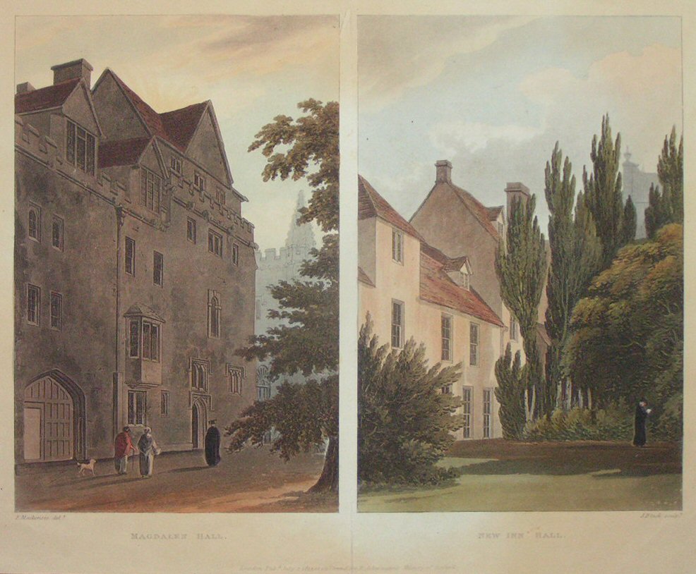 Aquatint - Magdalen Hall, New Inn Hall - Bluck